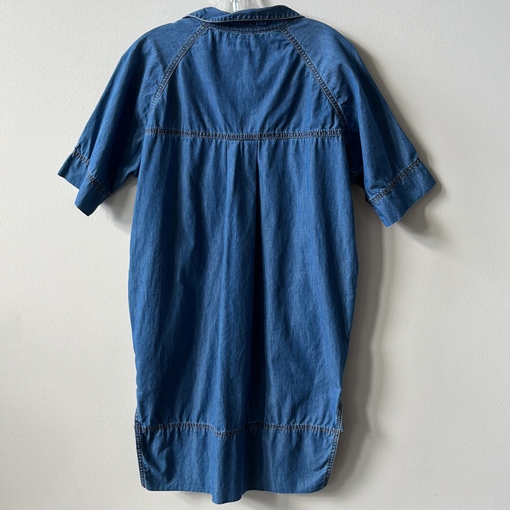 Banana Republic Chambray Denim 3/4 Sleeve Collared Dress Size Small - Picture 6 of 12